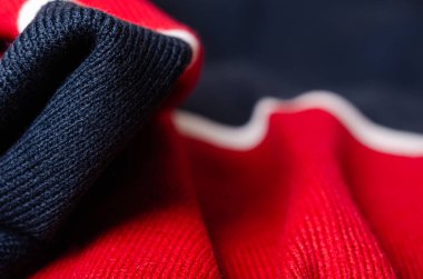 Tekstil ve doku arka planı. Kumaş makro fotoğrafçılık.