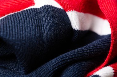 Tekstil ve doku arka planı. Kumaş makro fotoğrafçılık.