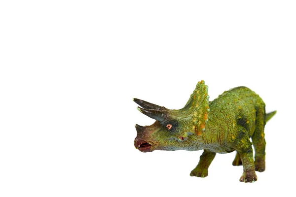 Green rubber dinosaur toy, prehistoric wild animal. — Stock Photo, Image