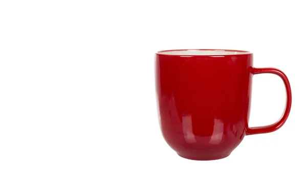 Red porcelain tea cup. Ceramic coffee mug. — Stock Photo, Image