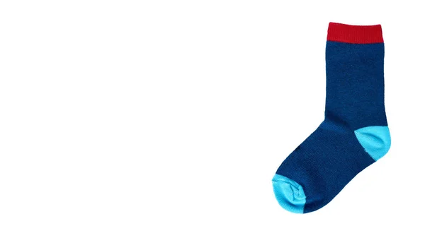 Calcetines de algodón azul, ropa de pie para niños. Lindo desgaste de niños . — Foto de Stock