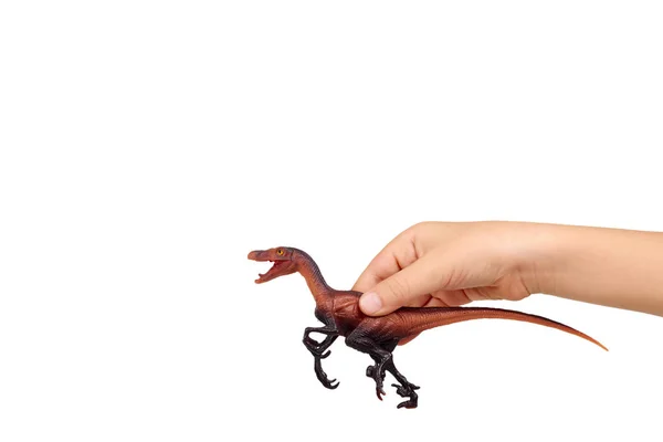 Rubber dinosaur toy. Prehistoric wild animal, danger beast. — Stok Foto