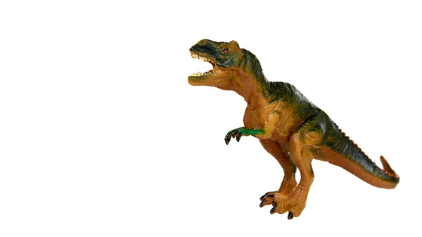 Резиновая игрушка динозавров. Доисторическое дикое животное, опасный зверь . — стоковое фото