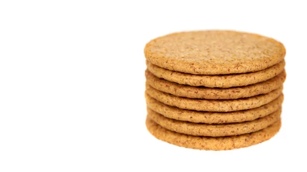 Round cookies with whole wheat. Healthy snack. — Stock Photo, Image