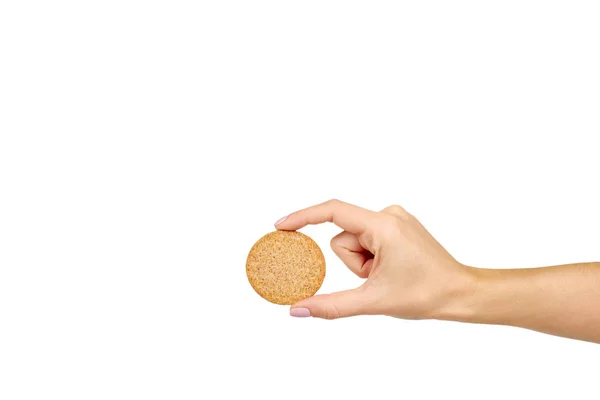 Round cookies with whole wheat. Healthy snack. — Stock Photo, Image