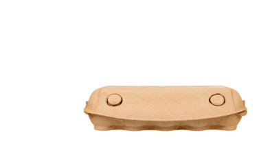 Bej renkli karton yumurta paketi. Yiyecek paketi taşıyın..