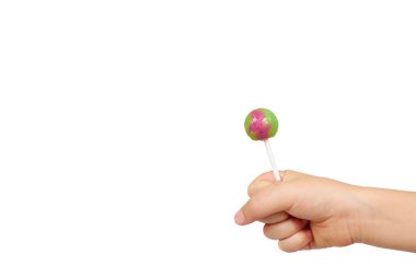 Çubukta karamel lolipop şekeri. Meyve tatlısı..