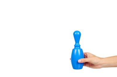 Bowling oyunu için plastik renkli Skittles. Çocuk oyuncağı.