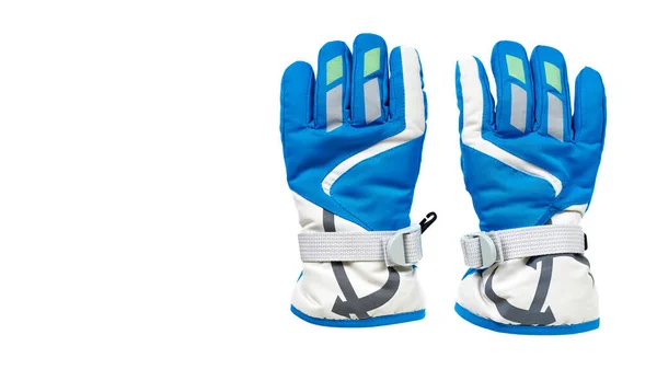 Luvas de esqui azuis, proteção de crianças de mãos . — Fotografia de Stock