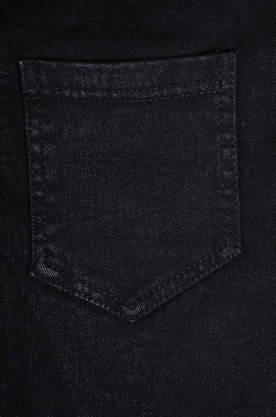Czarny bawełniany dżinsy tekstura tło z kopia przestrzeń. — Zdjęcie stockowe