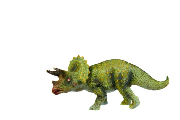 Brinquedo de dinossauro de borracha verde, animal selvagem pré-histórico . — Fotografia de Stock