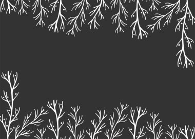 Different branches on dark background. Vector image.