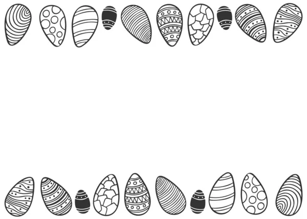 Húsvéti tojás különböző minták, elszigetelt fehér alapon. — Stock Vector