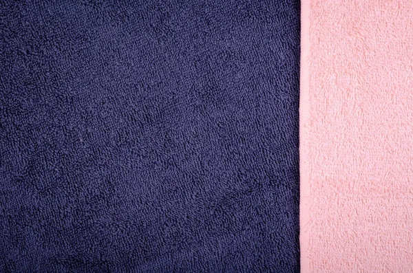 Textura de tecido de toalha azul, foto vista superior. — Fotografia de Stock