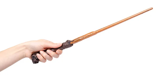 Дерев'яна чарівна паличка, чарівник і чарівник інструмент . — стокове фото