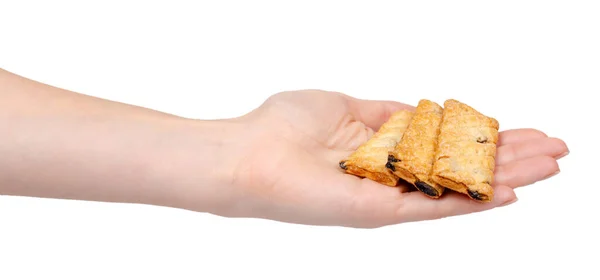 Cookie, fast food snack, crunchy pastry. Isolated on white. — Stock Photo, Image