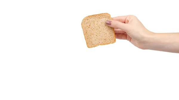 Tam buğday ekmeği, sağlıklı yiyecek. Beyazda izole edilmiş. — Stok fotoğraf