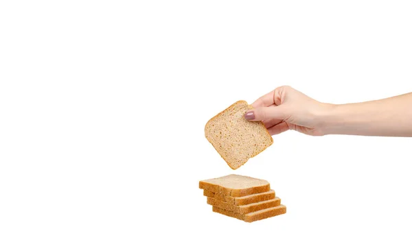 Volkoren brood, gezond voedsel. geïsoleerd op wit. — Stockfoto