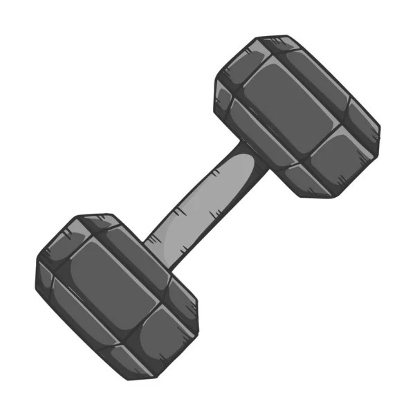 Black dumbbell for weightlifting. Cartoon style vector. — 图库矢量图片