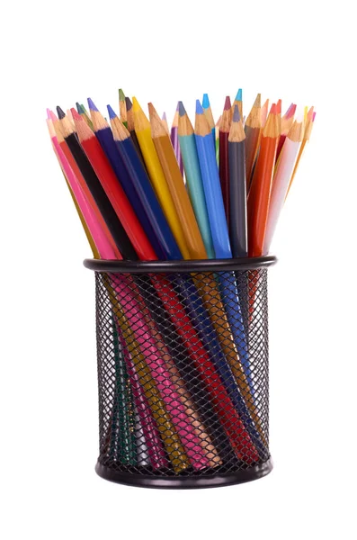 Color Pencils Drawing Art Supply Isolated White Background — Stock Photo, Image