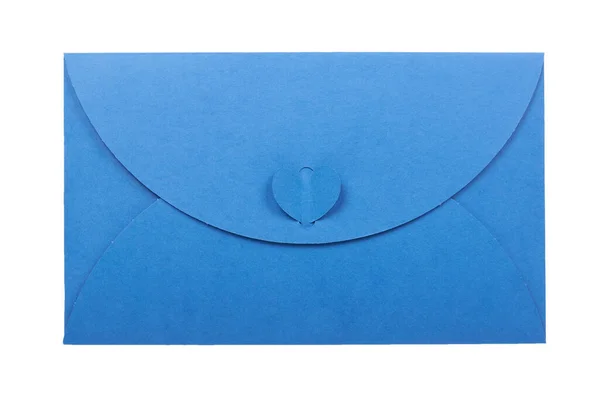 Enveloppe Postale Vierge Avec Coeur Isolé Sur Fond Blanc — Photo