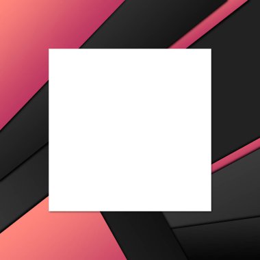 Karanlık modern malzeme tasarımı, renkli kağıt kompozisyonu, soyut afiş ve arkaplan. Web şablonu, boşluğu kopyala.