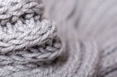 Gri tekstil ve doku arka planı. Kumaş makro fotoğraf, kumaş desen.