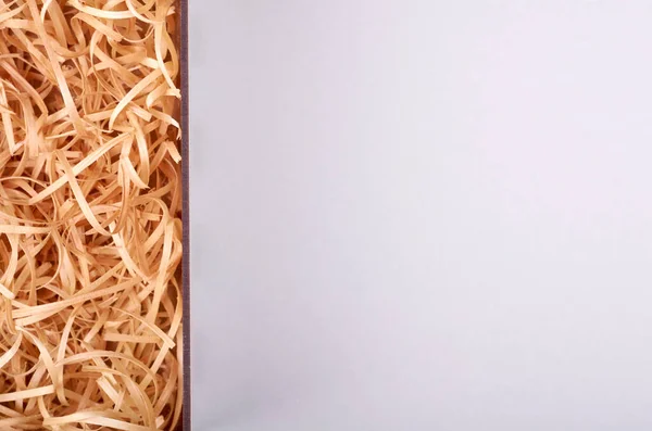 Коробка Сеном Соломой Шаблон Упаковки Плоский Лежал — стоковое фото
