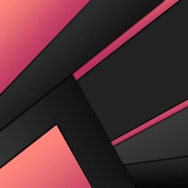 Karanlık modern malzeme tasarımı, renkli kağıt kompozisyonu, soyut afiş ve arkaplan. Web şablonu.