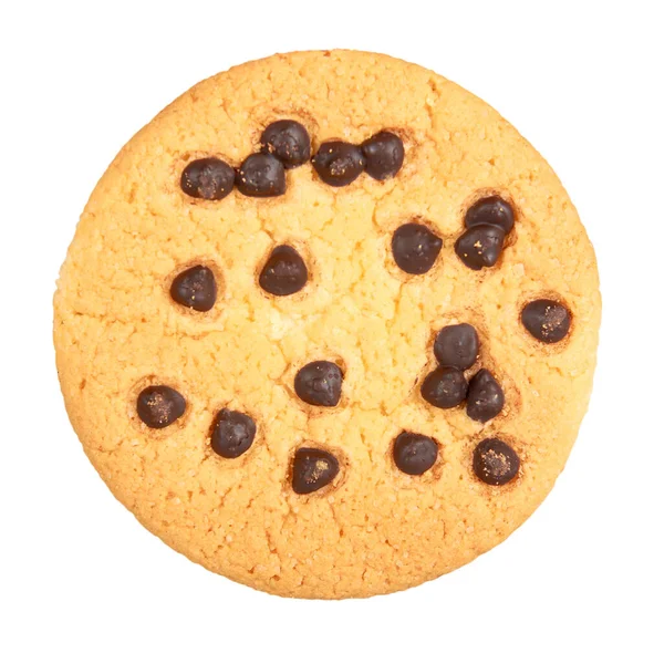 초콜릿 드롭으로 쿠키를 메이드합니다 배경에 고립됨 — 스톡 사진