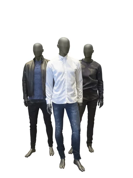 Τρία αρσενικά μανεκέν στο casual ρούχα — Φωτογραφία Αρχείου