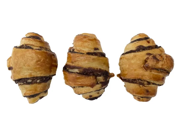 Three croissants isolated — Stock Photo, Image