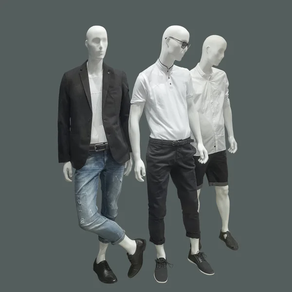 Drie man mannequins — Stockfoto