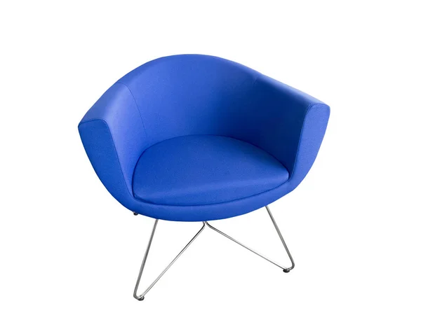 Fauteuil en cuir bleu . — Photo