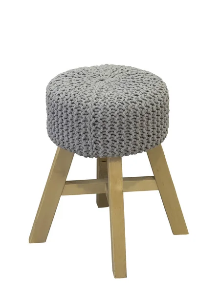 Gray padded stool. — Stock Photo, Image