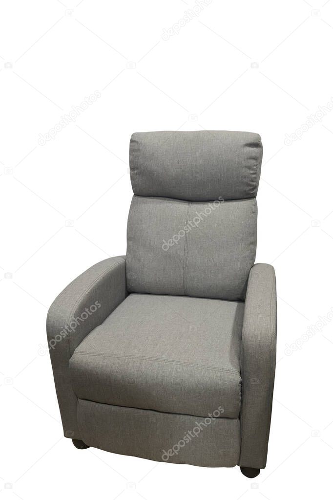 Gray modern textile armchair.