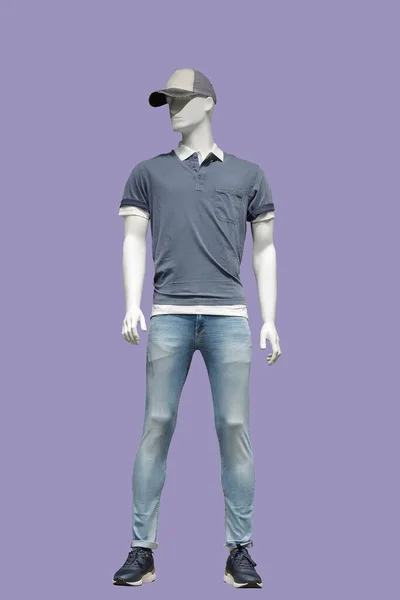 Volledige Mannelijke Mannequin Gekleed Casual Kleding Geïsoleerd Geen Merknamen Auteursrechtelijke — Stockfoto