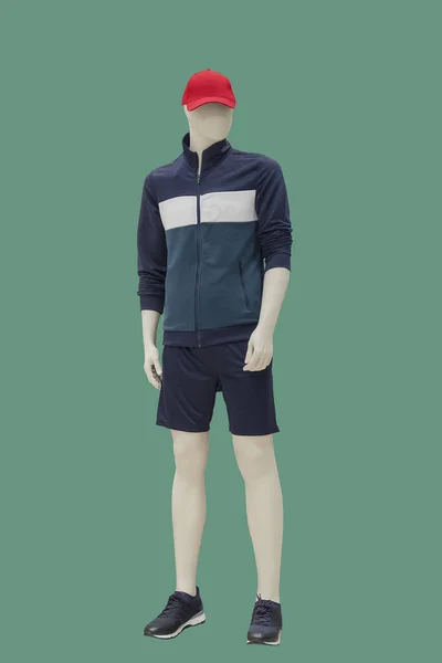 Volledige Mannelijke Mannequin Gekleed Sportkleding Geïsoleerd Geen Merknamen Auteursrechtelijke Objecten — Stockfoto