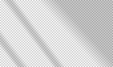 Şeffaf arkaplanda gölgeler olan vektör illüstrasyonu. Doğal ışık efektleri için pencere çerçevesi gölgeleri. Fotoğraf gerçekliği sahnesi.