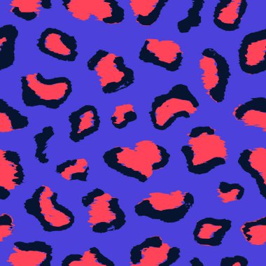 Vektör Leopar kusursuz desen tasarımı. Renkli moda hayvan baskısı