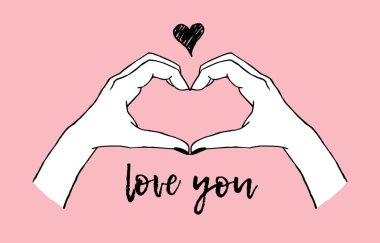 Jestin vektör modası - kalp modern minimal ve dövme tarzında yapılmış. Logo, baskı, amblem ve davetiye için tasarım şablonu. Seni seviyorum konsept.