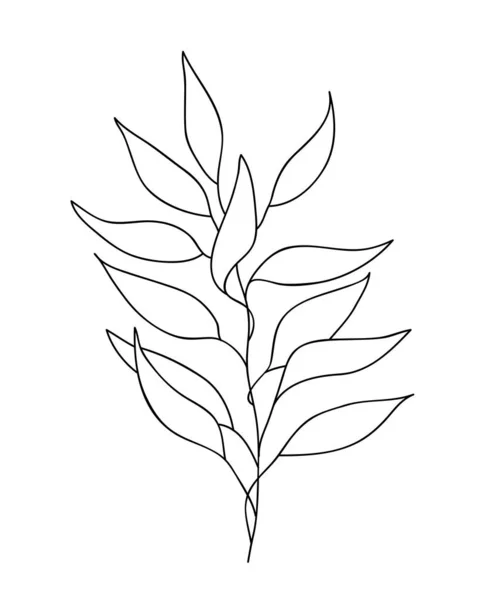 Векторная иллюстрация однолинейного рисунка абстрактного растения. Современный минималистичный дизайн для креативного логотипа, иконки или эмблемы — стоковый вектор