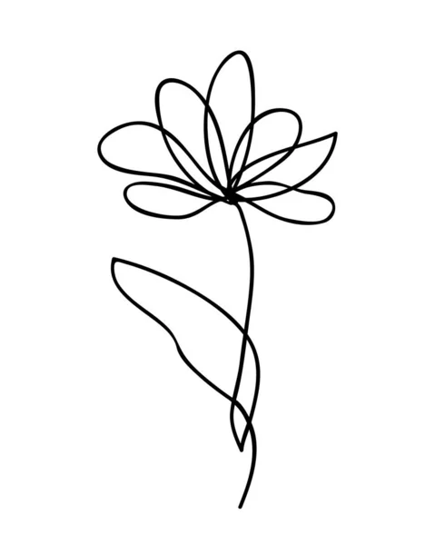 Векторная иллюстрация одной линии, рисующей абстрактный цветок. Современный минималистичный дизайн для креативного логотипа, иконки или эмблемы — стоковый вектор