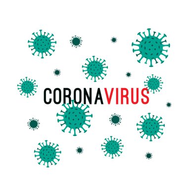 Vektör Coronavirus çizimi. Soyut COVID-19 Coronavirus Bakterisi. Çin 'deki Tehlikeli Hücre, Wuhan. Halk sağlığı risk konsepti