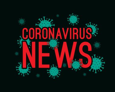 Vektör Coronavirus Haber illüstrasyonu. Soyut COVID-19 roman Coronavirus Bakteri geçmişi. Çin 'deki Tehlikeli Hücre, Wuhan. Halk sağlığı risk konsepti