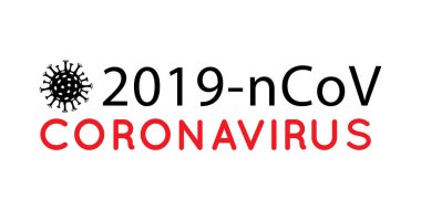 Vektör Coronavirus Covid-19 siyah simge işareti beyaz arkaplanda izole edildi. Soyut 2019-nCoV Roman Coronavirus illüstrasyonu