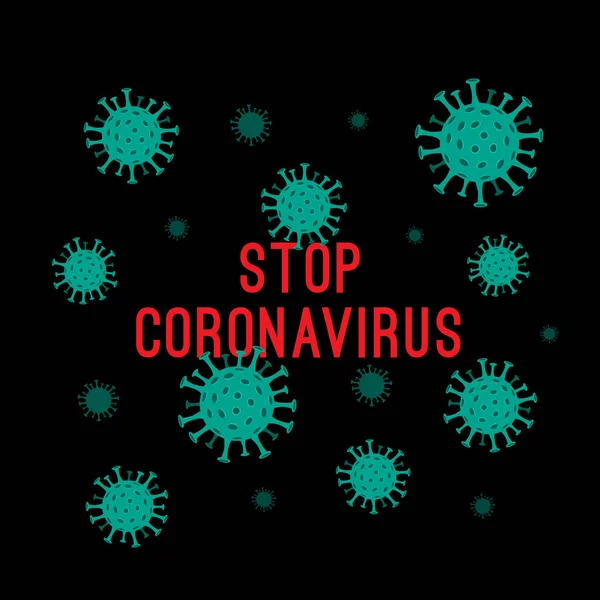 Ilustración Vector Stop Coronavirus Resumen Covid Novel Coronavirus Bacteria Background — Vector de stock