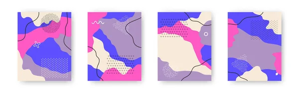 Conjunto Colorido Vectorial Con Texturas Dibujos Animados Patrón Abstracto Con — Archivo Imágenes Vectoriales