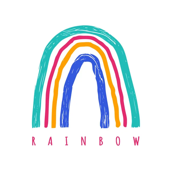 Vector Illustration Cute Creative Rainbow Childish Print Shirt Apparel Poster — Stock Vector
