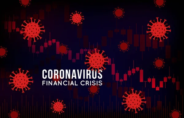 Concetto Vettoriale Illustrazione Dell Impatto Del Coronavirus Sulla Borsa Economia — Vettoriale Stock